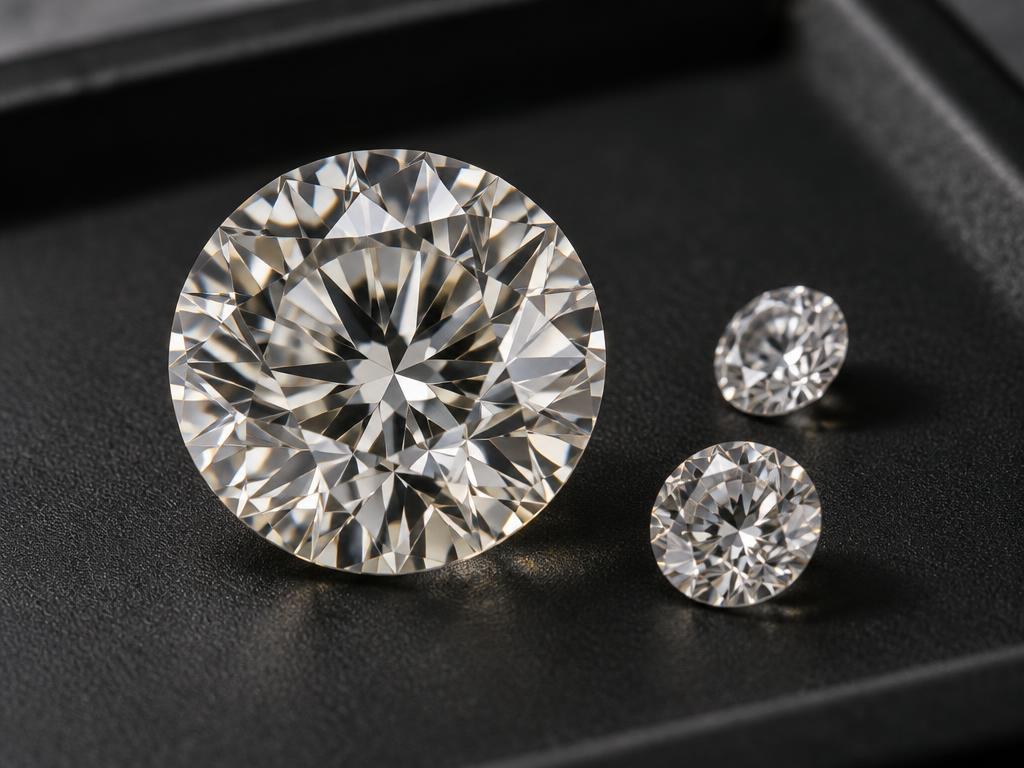 Diamantes lapidados para análise e avaliação